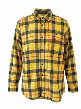 TROY LEE DESIGNS Yellow Plaid Grind Flannel Jersey Long Sleeve MTB Shirt size s